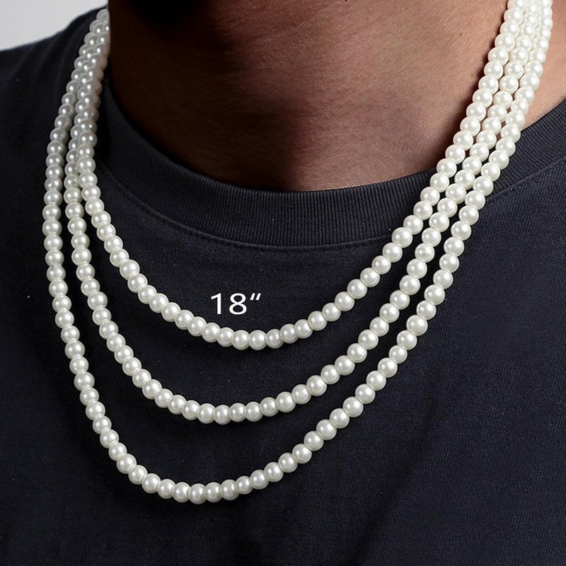 Zeffy Pearl Necklace 4MM/6MM/8MM Dainty Round Imitation Pearl Choker Necklace Wedding Pearl Necklace Delicate Jewelry for Women Simple Bridesmaid Jewelry Gifts - Image 5